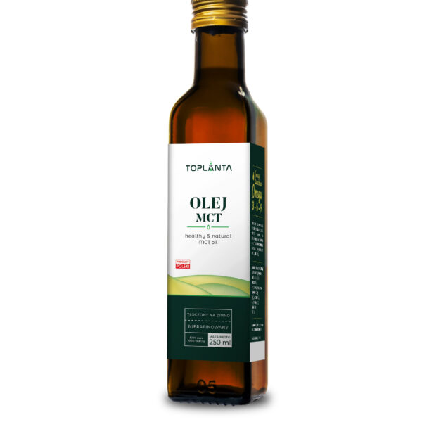 Olej mct 1l to 4 x  250 ml w szklanej butelce