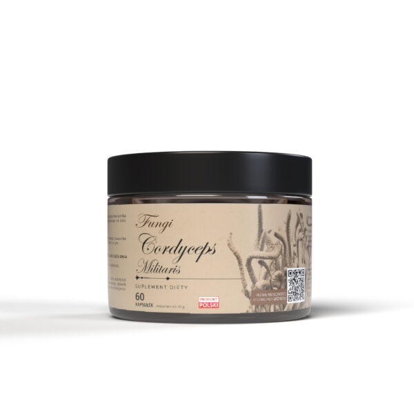 Cordyceps militaris – Maczużnik bojowy – Kordycepina standaryzowana CERTYFIKATY 60 kaps.