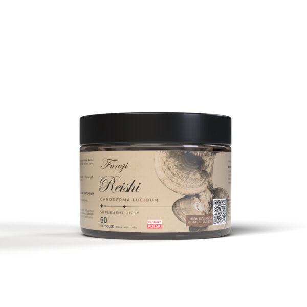 Reishi (Ganoderma lucidum)– ekstrakt standaryzowany na polisacharydy i triterpeny ( 13 % i 6 % ) CERTYFIKAT 60 kaps.