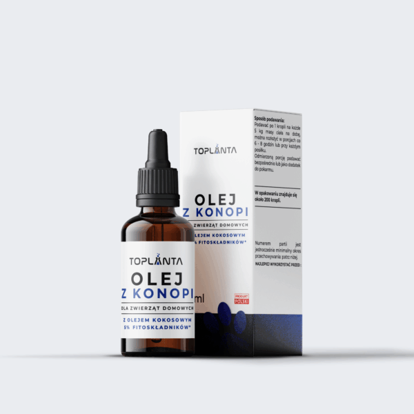 2,5% CBD na oleju MCT dla zwierząt + Kot + Pies Toplanta