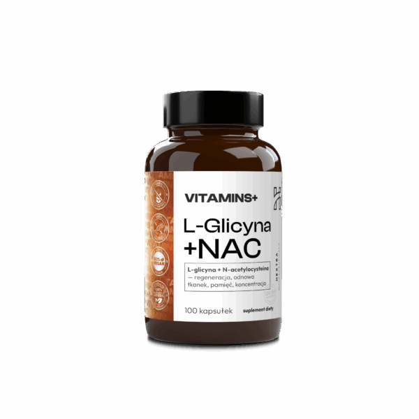 L-Glicyna + NAC -  regeneracja, odnowa tkanek, pamięć, koncentracja 100 kaps.
