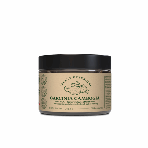 Garcinia cambogia 60 % HCA 60 kaps x 300 mg - tamaryndowiec malabarski – zmniejszenie apetytu, cholesterol, dobry nastrój,