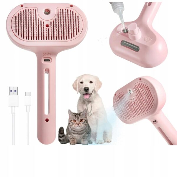 Szczotka PAROWA ELEKTRYCZNA do CZESANIA sierści PSA KOTA SAMOCZYSZCZĄCA