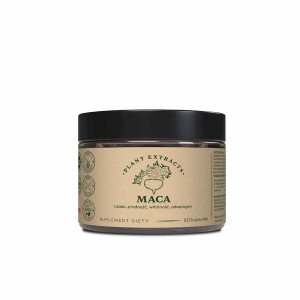 MACA 60 kaps.x500mg  libido, płodność, witalność, adaptogen