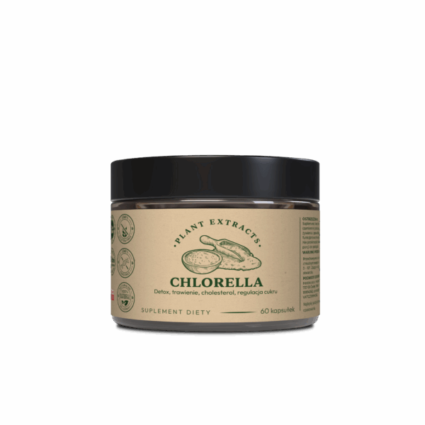 CHLORELLA 60 kaps.x500mg – detox, trawienie, cholesterol, regulacja cukru