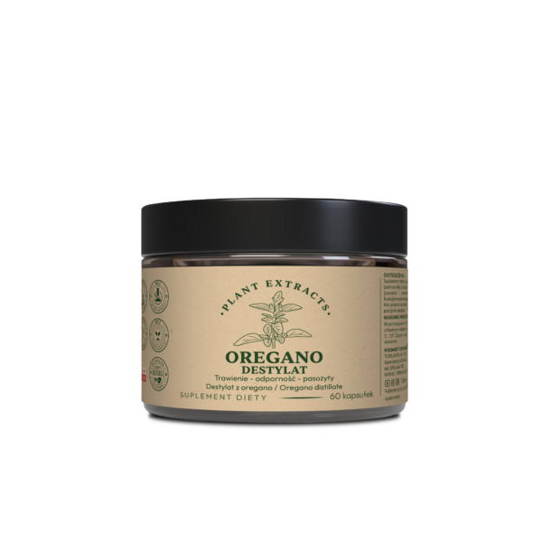 Oregano skoncentrowany destylat 60kaps. trawienie, odporność