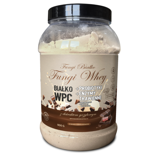 WHEY/Białko FUNGI + Probiotyki + Enzymy trawienne + ekstrakty z grzybów - tylko naturalny skład 900g