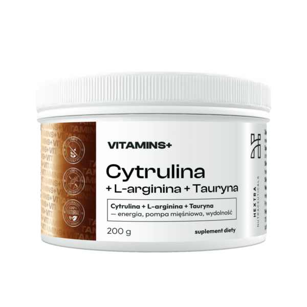 Cytrulina + L-arginina + Tauryna 200g– energia, pompa mięśniowa, wydolność