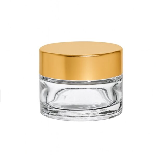 5 ml Słoik Szklany transparentny na Kremy Kosmetyki Maści Próbki jasne szkło złota zakrętka