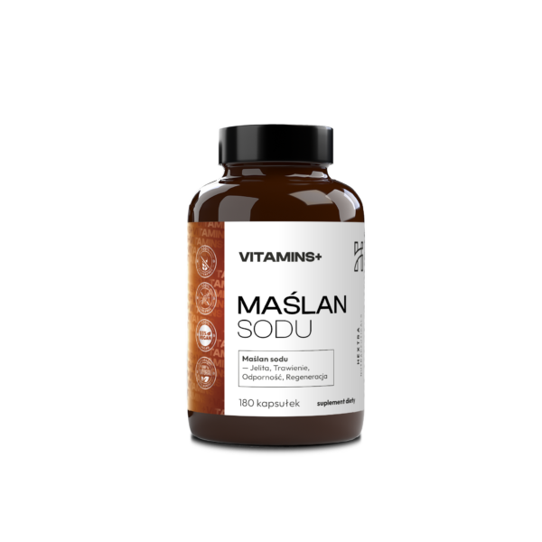 Maślan sodu 180 kaps. x 500mg  Jelita, Trawienie, Odporność, Regeneracja 180 kaps.