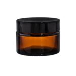 Słoik Szklany 15 ml brąz ochrona UV, czarna zakrętka + stoper - Kosmetyki