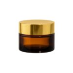 Słoik Szklany 15 ml brąz ochrona UV, złota zakrętka + stoper - Kosmetyki